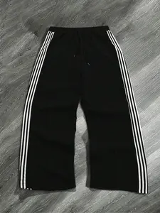 Hypemode Men's Casual Wide Leg Sport Pants, Adjustable Waistband, Comfortable Fit, Ideal for Daily Wear, Active Lifestyle, Loose Sweatpants