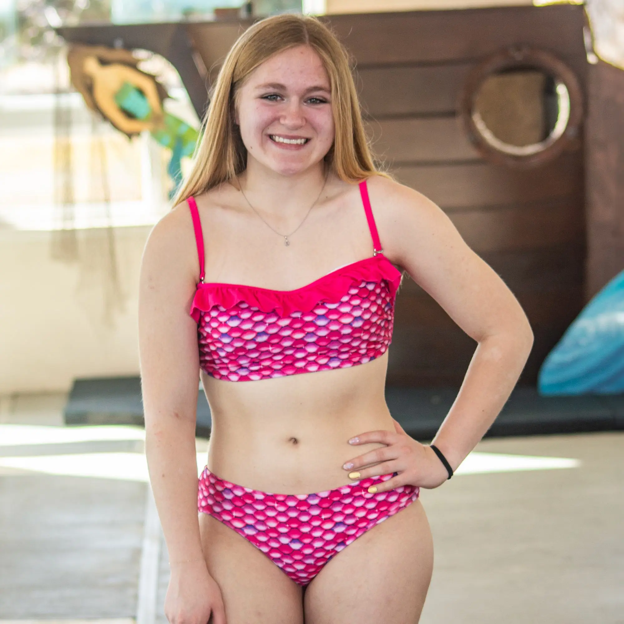 Women's Malibu Pink Bandeau Bikini Top & Bottom Set