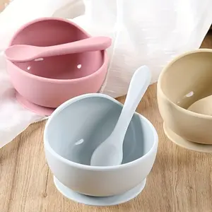 2-Piece Silicone Utensil Set, Includes Bowl and Spoon, BPA-Free, Safe and Durable, Child-Friendly Dining Accessories