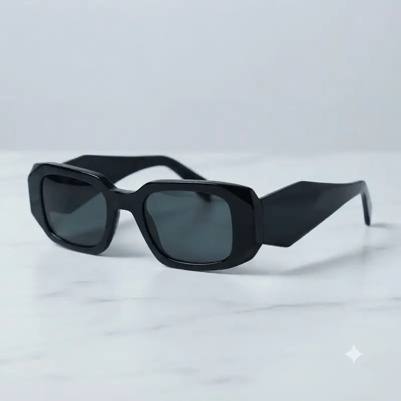 Modern Black Square Sunglasses with Dark Lenses for Stylish Protection