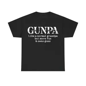 Gunpa Like a Normal Grandpa But More Fun and Owns Guns T-Shirt, Funny Grandpa Tee, Gun Lover Gift for Grandpa, Cool Grandfather Shirt