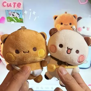 New Cute Bubu Dudu and Yier Plush Pendant Keychain Dolls Cartoon Panda Bear Key Ring Backpack Pendant Cosplay Props Couple Gifts