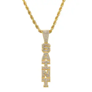 Vertical Saint Pendant Necklace with Rope Chain – Gold/Silver Tone Fashion Jewelry