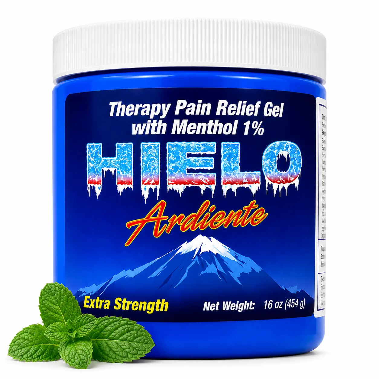 HIELO ARDIENTE Therapy Pain Relief Gel Jar - Extra Strength for Muscle & Joint Pain, Instant Cooling Sensation, Post Exercise Recovery, Numbing Cream, Neck & Knee Pain Relief, 16 oz, 1-Pack