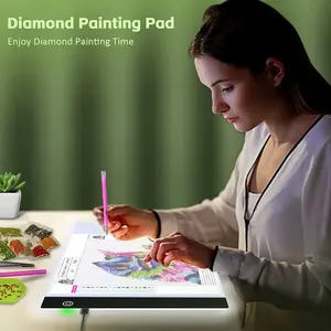 Big A4 Ultra-Thin Portable LED tracing Light Box Dimmable Brightness LED Art Tracing Pad for Artist Drawing Sketching Animation Stencilling and 5d Diamond Painting