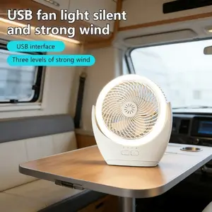 Portable Indoor Outdoor Fan Lamp, USB Charging Desktop Fan Light, Quiet Design, Ideal for Camping Home Office, Summer Accessory