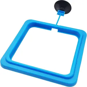 Fish Feeding Ring Floating  Feeder Circle with Suction Cup Easy to Install Aquarium (Square)