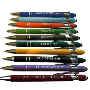 All the F Word Pens - 10 Soft Ballpoint Pens with Built-in Directions, Available in Black Ink, Humorous and Inappropriate for Work