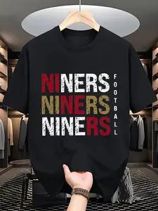 Niners Retro Vintage T-Shirt, Team Die-Hard Fan, Game Day Support Shirt, Street Style Fanwear, Casual Fitted Long Sleeve Tee