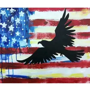 1PC  Diamond Painting American Flag Eagle Diamond Painting Kit, DIY Full Drill Rhinestone Art Craft, Suitable for Home Wall Decor, Handmade Gift for Patriotic Art Lovers and Holiday Decorations