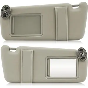 Gray Right Passenger Side Sun Visor Replacement, Car Accessories, for 2007-2011 Toyota Camry (Without Sunroof) - Part Number 74310-06750-E0