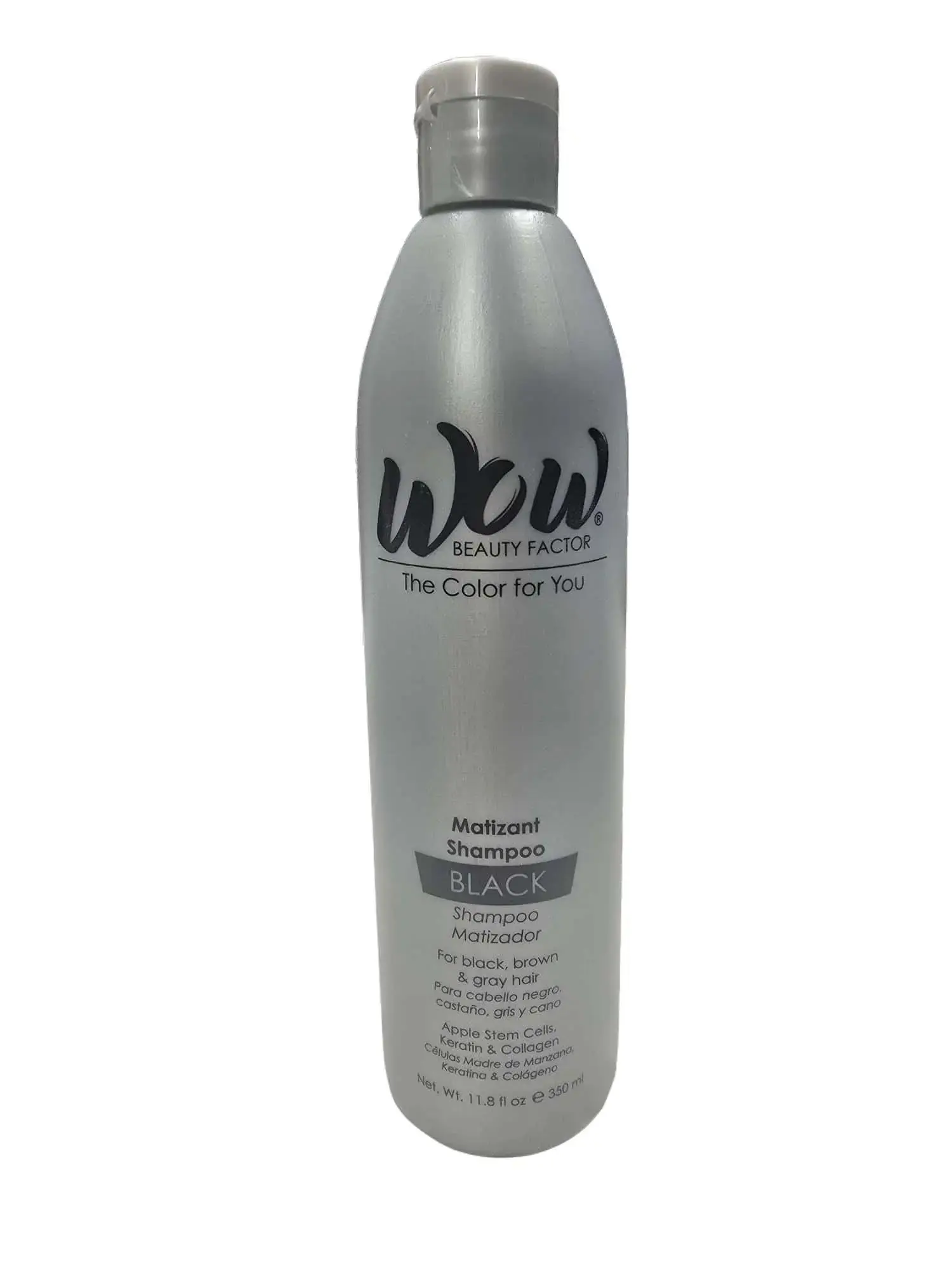 Wow Beauty Factor Matizant Shampoo Black for Black Brown and Gray Hair with Keratin and Collagen 350ml