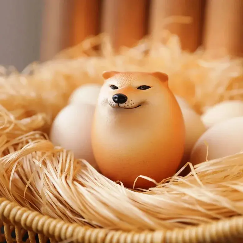 Dog & Egg Decorations Creative Inu Realistic Egg Shape Desk Decor for Home Offices Fun Christmas Gifts Home Decor Figurine