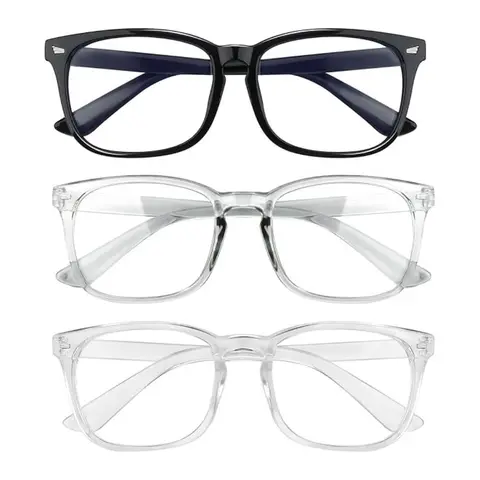 Unisex Durable Blue Light Computer Eyewear - UV Glare Blocking Black Frame Casual Party Accessory Glasses