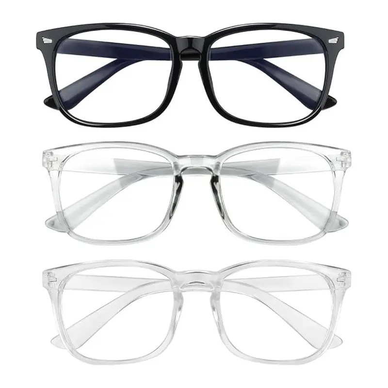 Unisex Durable Blue Light Computer Eyewear - UV Glare Blocking Black Frame Casual Party Accessory Glasses