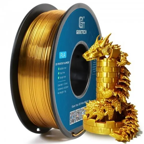 Geeetech PLA Silk 1KG - 1.75mm 3D Printing Material in Multiple Colors for Creative Projects and Versatile Use Ideal for Beginners and Experts