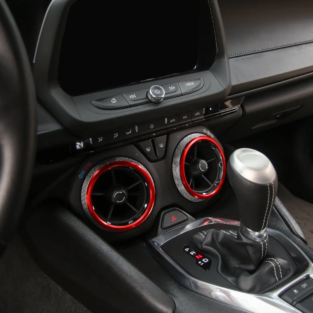 Air Conditioner Vent Outlet Ring Trim Kit, Car Decoration, Auto Accessories for Chevy Camaro 2017+ Vehicle & Cars Interior Sticker