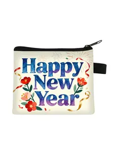 New Happy New Year Coin Purse, Fashionable Cute Small Wallet, High-End Student School Use, Girls' Storage Bag, All Seasons