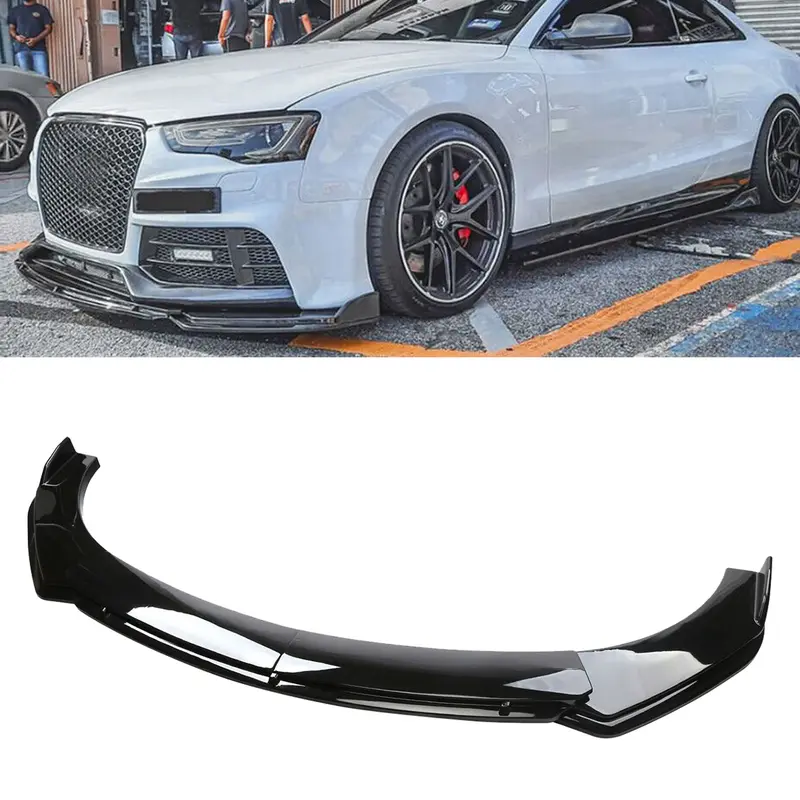 Universal Glossy Black Front Bumper Lip Spoiler Splitter For Audi A3 A4 A5 A6