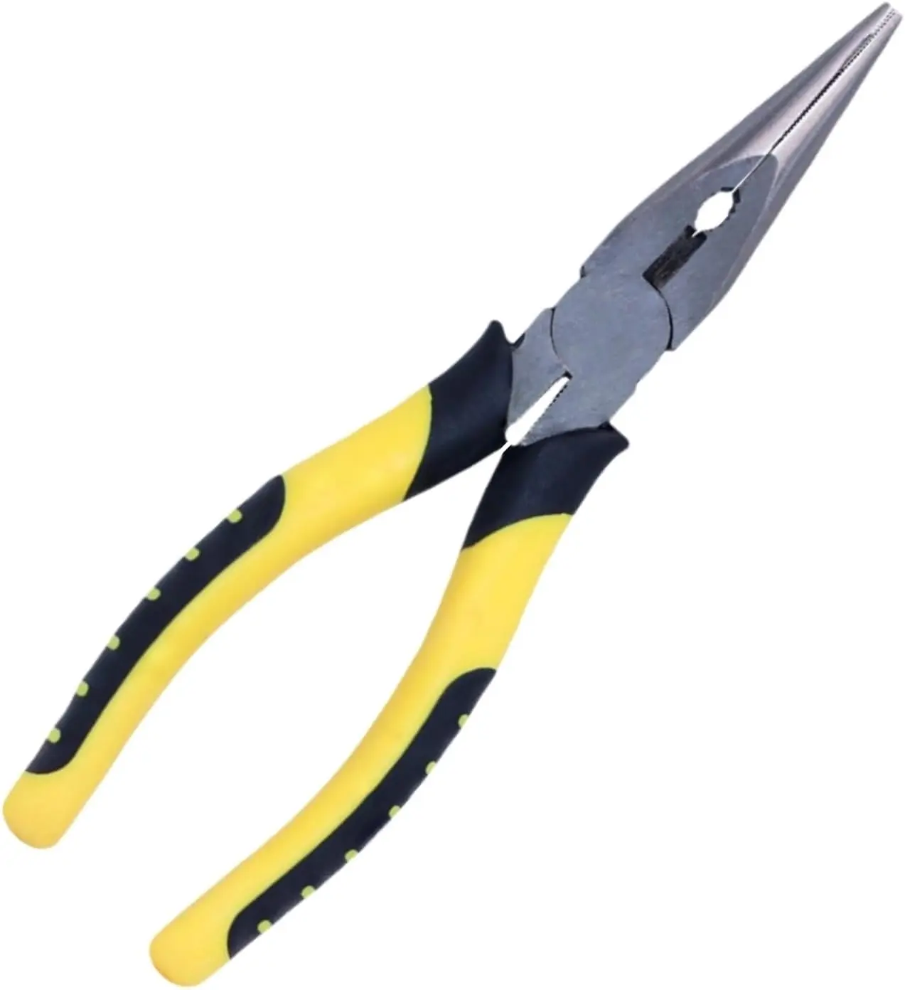 8-Inch Needle Nose & Round Nose Pliers, Premium Heavy-Duty CRV Steel, Large Soft Grip Handles, Precision Paper Clamp Tool with Built-In Wire Cutter for Crafting, DIY Repair