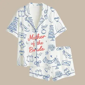 Mother of the Bride Satin Pajama Set, Wedding Bridal Party Gift