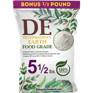 Diatomaceous Earth Food Grade  100% Natural Organic  Safe for Humans and Pets  Fresh Water Powder  Sealed Bag