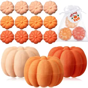 12 Pcs Little Pumpkin Baby Shower Favors Thanksgiving Fall Pumpkin Bath Bombs Bridal Shower Party Favors with Gift Tags and Organza Bag for Wedding Gift Thanksgiving Decor