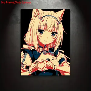 1 Piece/Set Frameless Canvas Painting Print Poster, Classic Comic Art, Nekopara Vanilla. A perfect gift ideal for Japanese anime enthusiasts, and an ideal gift for bedroom, living room, dormitory corridor, kitchen, mural, wall decor, and room decoration.