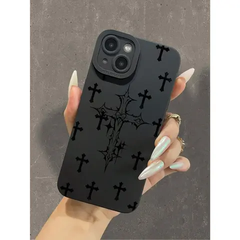 Cross-printed liquid silicone phone case, full-body protective shockproof and drop-resistant TPU soft rubber case, compatible with iPhone 17/16/15/14/13/12/11/X/XS/XSMAX/16E/12/13 MINI, a gift for friends, family, and yourself, Cover, Accessories, Smartph