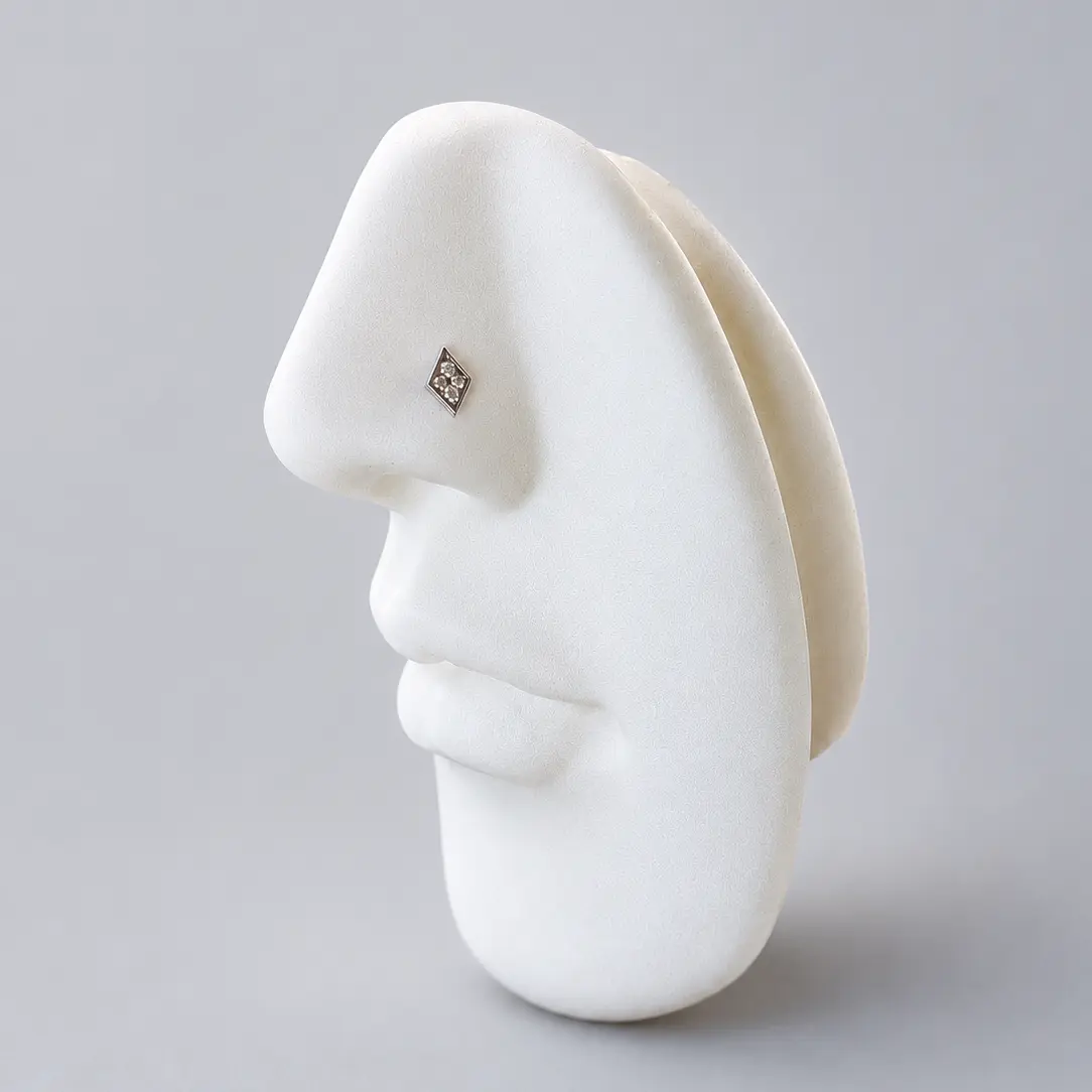 *Customize* Titanium Diamond Nose Ring/ Labret