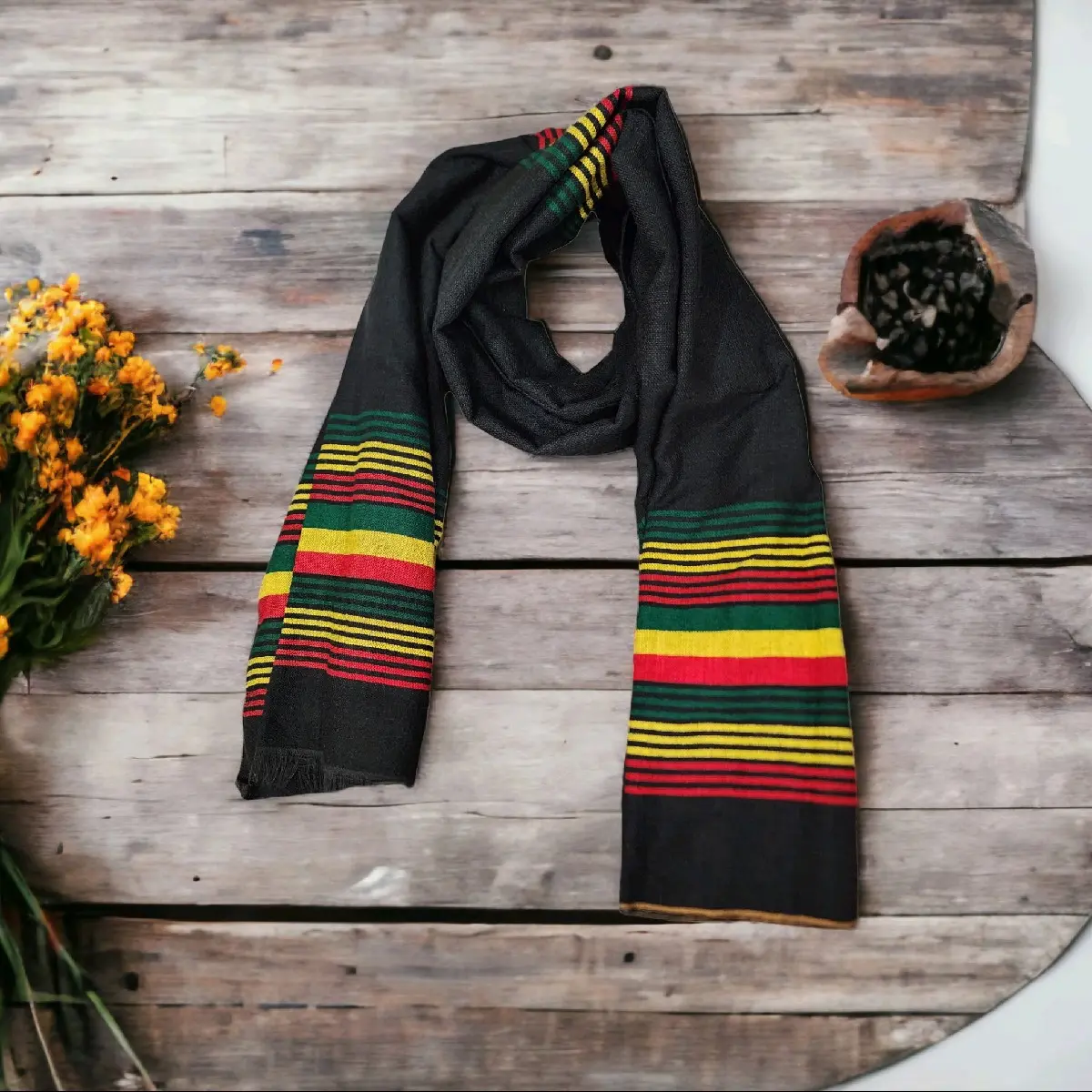 Ethiopian flag scarf rasteferia scarf modern scarf