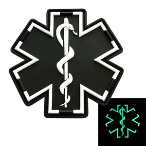 EMT Medic Ems Paramedic Hook Patch (2.5 inch 3D-PVC-Glow Dark MD4)