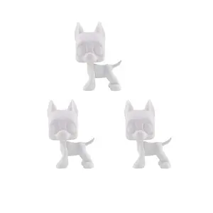 3pcs/Pack Bobble Head White Base Ornament for Painting Custom Pet Shop Toy Blank Model OOAK DIY Paint (Great Dane)