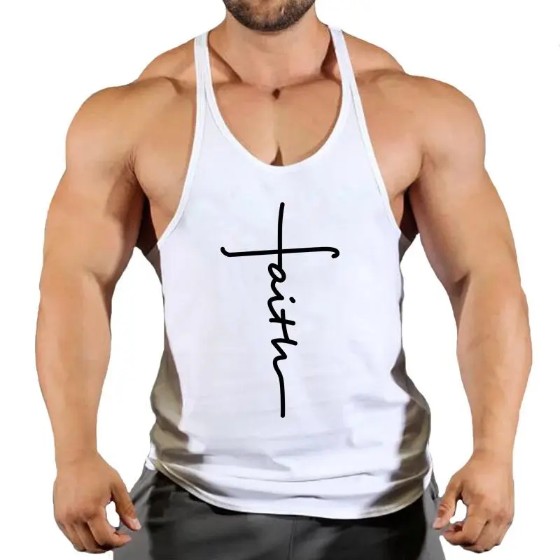 Gym Top Men T-shirts Fitness Man Clothes Muscular Bodybuilding Shirt Singlet Stringer Clothing Vest Men's Singlets Vests Tops
