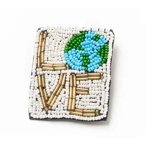 Matr Boomie Beaded Love Mother Earth Brooch Pin