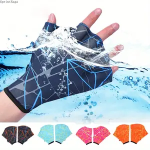 Webbed Swimming Gloves for Training, Resistance Swim Gloves to Improve Stroke Strength, Comfortable Durable Fit, Swim Gear for Men Women, Ideal for Pool, Open Water, Water Sports