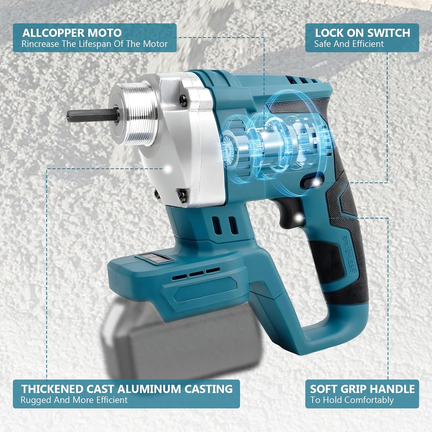 Handheld Concrete Vibrating Tool Compatible with Makita 18V Battery(No Battery), 600W Cordless Electric Concrete Vibrating w/3.8ft Shaft Rod, Portable Pencil Cement Vibrating Remove Bubble Handheld Concrete Vibrating Tool Compatible with Makita 18V Battery(No Battery), 600W Cordless Electric Concrete Vibrating w/3.8ft Shaft Rod, Portable Pencil Cement Vibrating Remove Bubble
