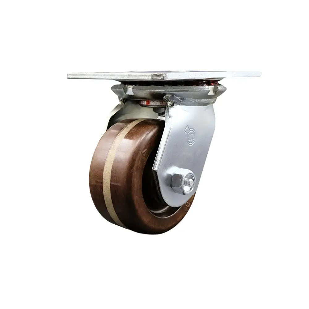 Service Caster SCC-35S420-PHRHT Heavy Duty Large Top Plate High Temperature Phenolic Swivel Caster with 4 x 2 in. Brown Wheel - 800 lbs Capacity per Caster