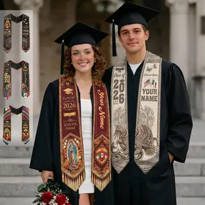 Custom Mexican Graduation Stole 2026 | Personalized Hispanic Graduation Sash with Name & School | Mexican Flag Senior Graduation Gift