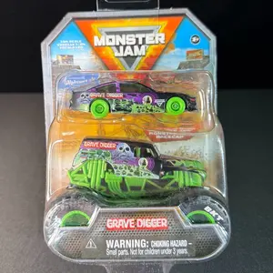 Monster Jam Grave Digger Race Car & Monster Truck 1:64 Die-Cast New