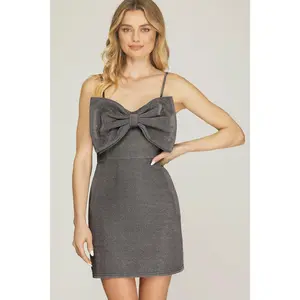 She + Sky Sparkly Bow Homecoming Dress SY6523