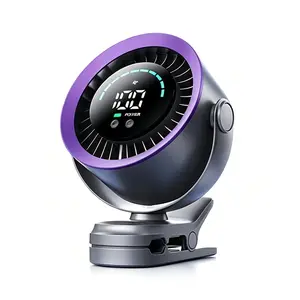 4000mAh Rechargeable Portable Clip on Fan-100-Speed Touch Control, LED Display, 360 °   Rotate Quiet Turbo Desk Fan, Small Battery Operated USB Fan for Stroller Bed Travel Camping Golf Gym