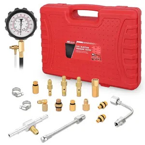 Nilight 20pcs 0-100 PSI Fuel Injection Pump Pressure Gauge Petrol Engine Diagnostic Tester Kit