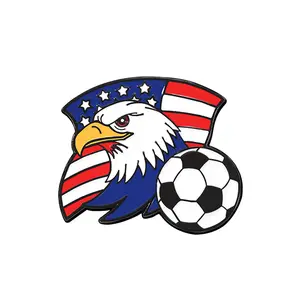2026 World Cup merchandise: creative bow soccer badge, fan cheer pin souvenir, student backpack pin accessory, commemorative pin, metal badge gift, enamel pin