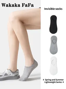 3 Pairs Spring Summer Gingham Striped Invisible Socks, Anti-Slip Silicone Grip, Breathable Lightweight Comfort for Men & Women, Casual Wear  (without cardboard)