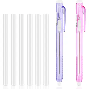 2pcs Mechanical Eraser Pens with 6pcs Replacement Eraser Pen Refills, Retractable Pen Style Erasers for Office Home Writing Painting Sketching