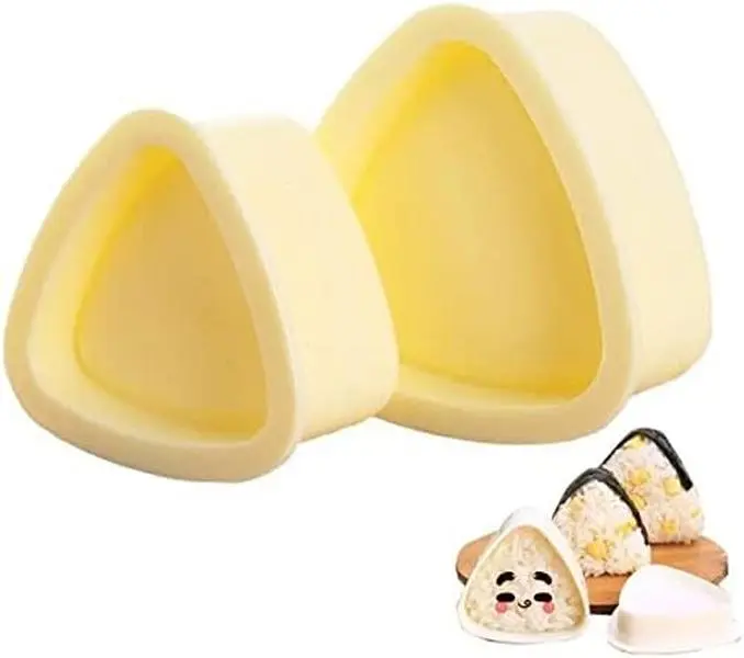 Onigiri 2 count Rice Ball Mold Makers, Triangle Sushi Mold for  Boxed Meal  Bento by  (Beige)