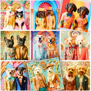 Dapper Dogs 500 Piece Puzzle, Well Dressed Dog Jigsaw Puzzle, 500 Piece Puzzles for Adults, Teens & Family Square Puzzle