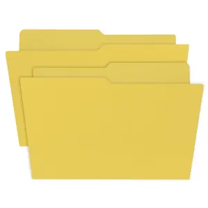 UOFFICE File Folder Letter Size 1/2 Cut Tab 100 Pack Deep Yellow