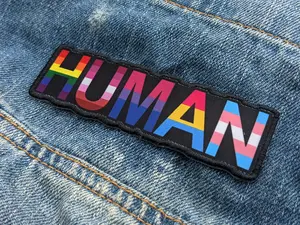Human LGBT Flags Rainbow Lesbian Bisexual Pansexual Transgender - 4 inch Iron-on Embroidered Patch